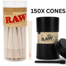 RAW 1 1/4 Organic Pre-Rolled Cones 150ct  RAW Six Shooter for 1 1/4 Cones