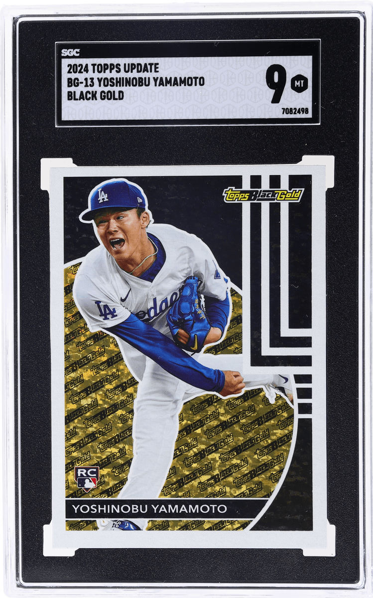 2024 Topps Update Yoshinobu Yamamoto Black Gold #BG-13 SGC 9 2024 Topps Update Yoshinobu Yamamoto Black Gold #BG-13 SGC 9