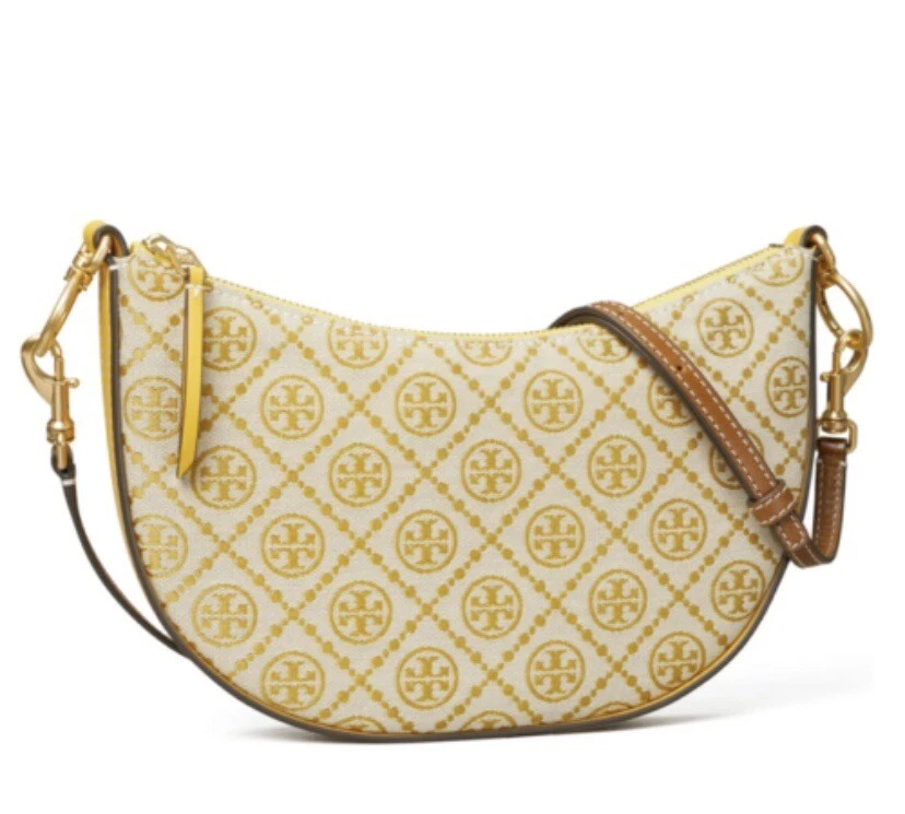 Tory Burch Mini T Monogram Jacquard Hobo Crossbody Bag in