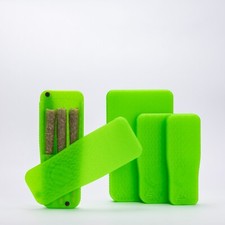 Pre-Rolls Case, Magnetic Cigarette Crush Proof Holder for Cones Neon Green Small