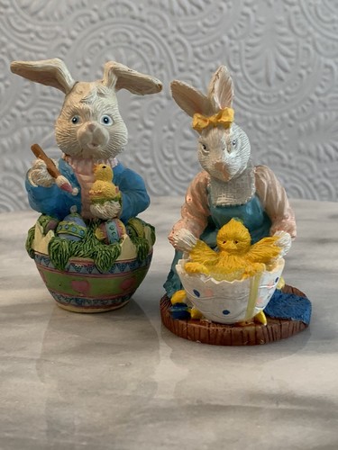 Hasen Figuren Set Vintage Osterhasen 2er Set - Bild 3 von 24