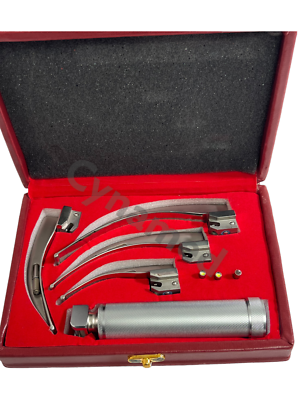 Lot De 5 Lames Macintosh + 1 Poignée Pour Laryngoscope – Intubation, Anesthésie, EMT, Neuf