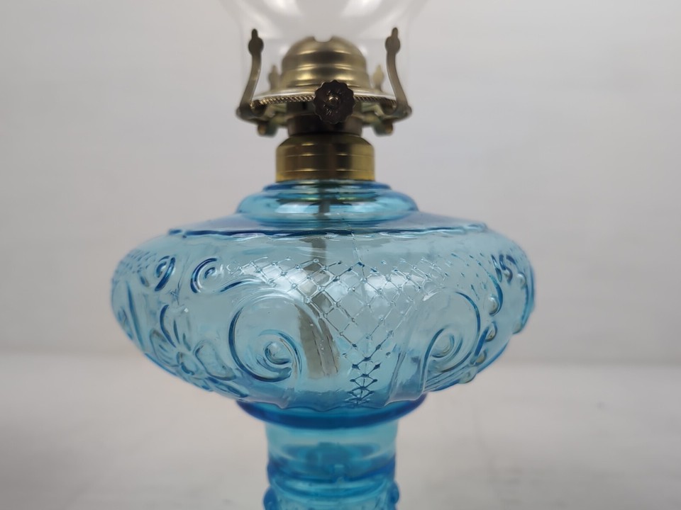 B&P Princess Feather 19" Oil Lamp Light Blue BRAND NEW eBay