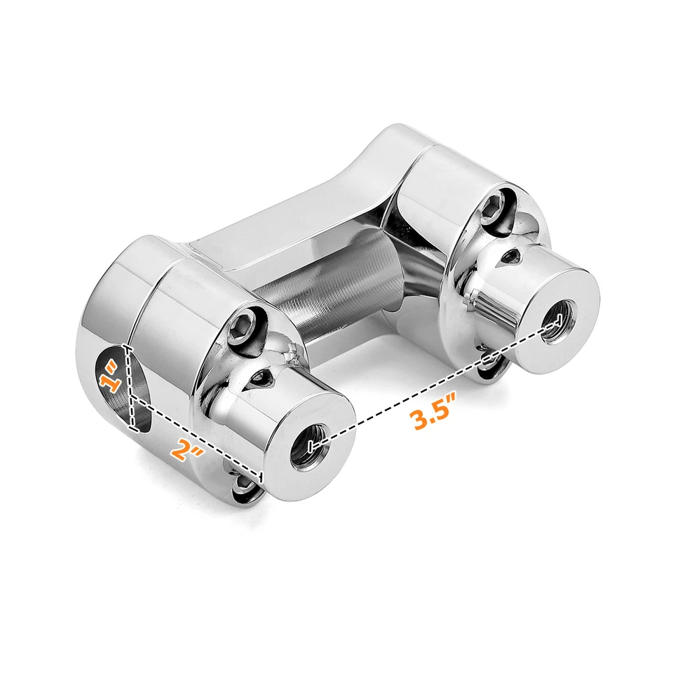 2" Tall Handlebar Riser Top Clamp Kit For Harley Softail Fatboy Dyna Sportster - Image 2 of 4