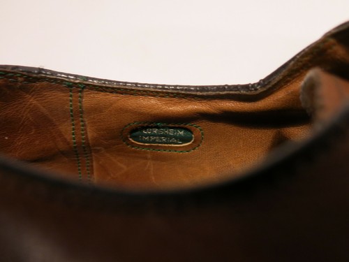 Florsheim Imperial 8 C Brown Pebble Grain Plain Toe Derbies Bluchers Shoes VTG - Picture 7 of 8