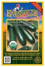 20 Organic Black Zucchini Summer Squash Seeds - Everwilde Farms Mylar Packet