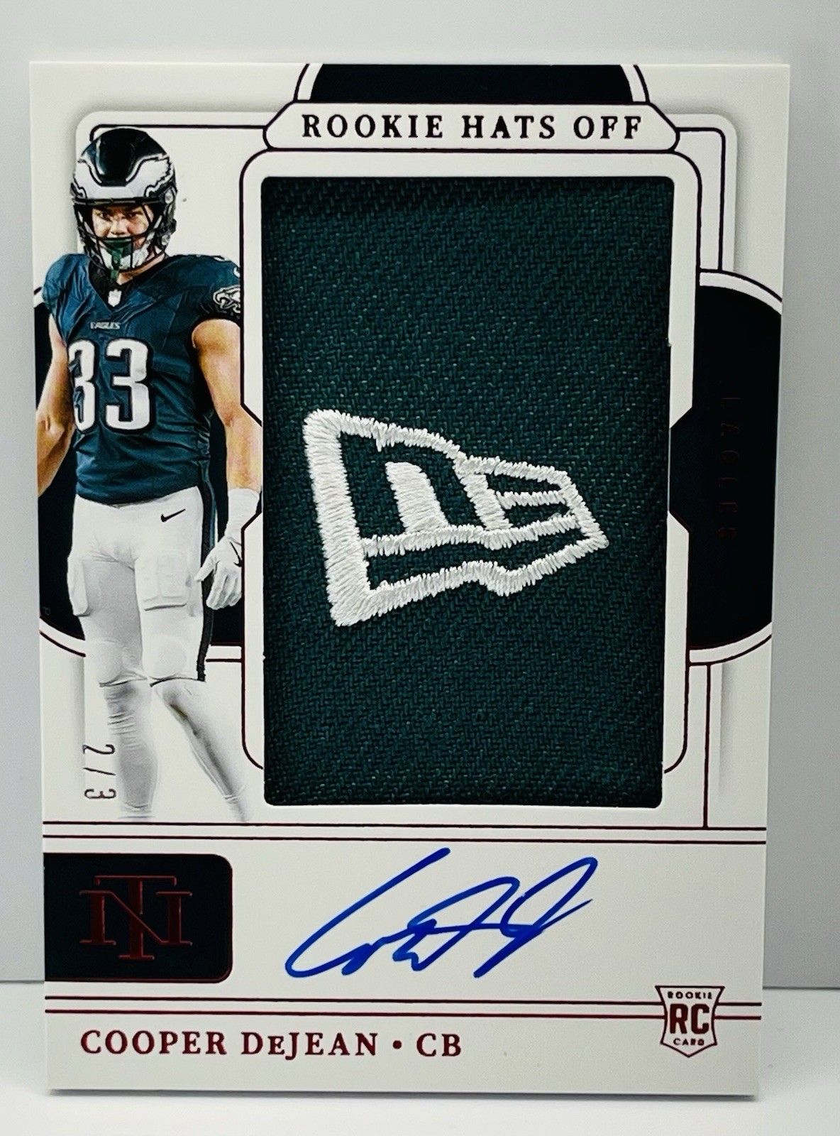Cooper DeJean Panini National Treasures Rookie Hats Off Signatures #CDJ Base