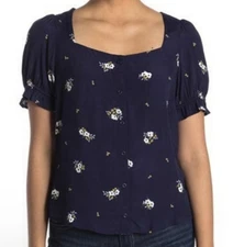 Elodie Foral Blue Top Size M