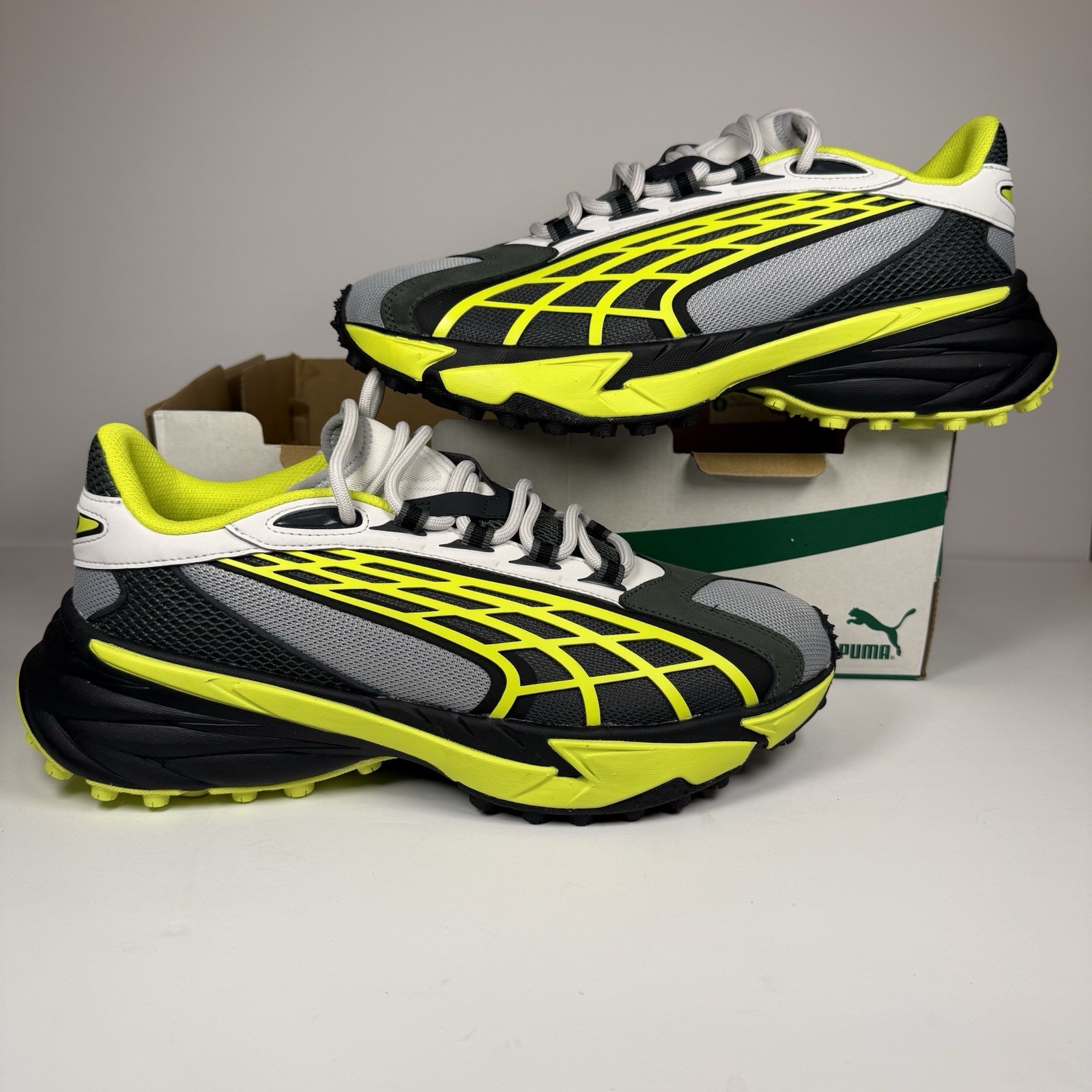 Puma Spirex Scifi Trail Running Shoes Men’s 10.5 Feather Gray Lime Black
