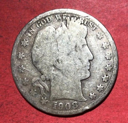 1908D US Barber SILVER Half Dollar "Denver" Mint! Old US Coin