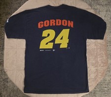 Vintage 2002 Jeff Gordon DuPont Motorsports NASCAR T Shirt XL #24 Navy Y2K