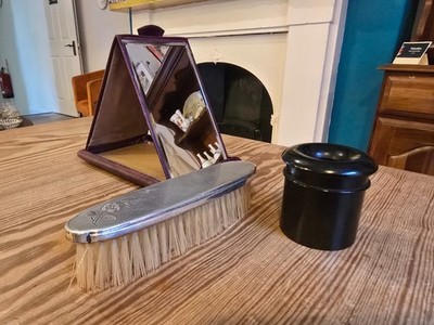 Antiker Ebenholz Holz Haaraufgeräumt - Edwardianisch / Jugendstil Schminktisch Waschtisch Acc