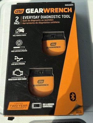 GEARWRENCH OBD2 Bluetooth Diagnostic Tester GWSCAN App Free Updates 2-Pack