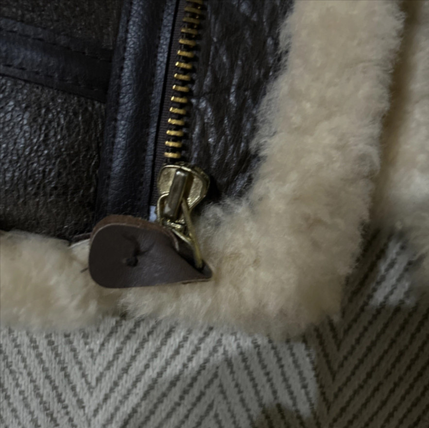 Vintage Avirex B-3 Bomber Jacket. Mouton Wool Shearling Leather, WWII Style image 7