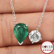 Estate Diamond 2.91ct Emerald 14K Gold 18