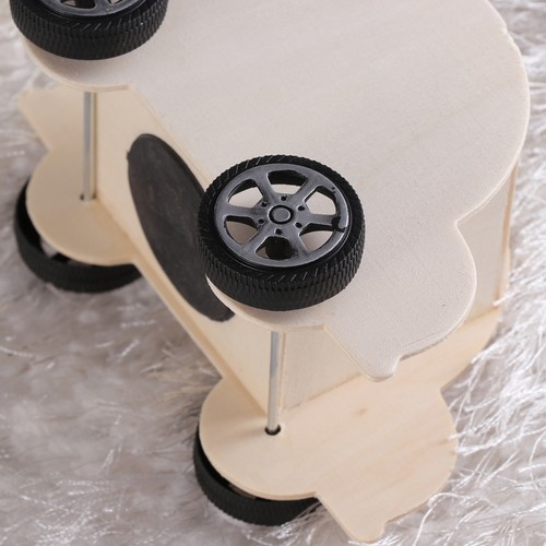 Hucha de madera con forma de coche caja de ahorro de dinero banco de monedas creativo hágalo usted mismo creativo - Imagen 11 de 12
