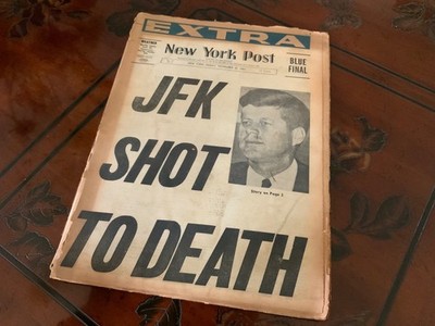 New York Post JFK Shot To Death 11/22/1963