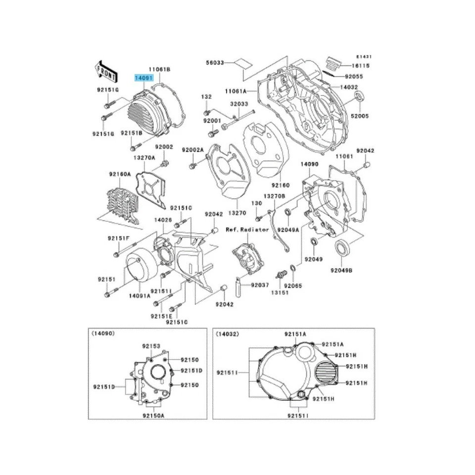 Cubierta pulsante genuina Kawasaki ZRX1200R ZR1200 2001-2005 1491-1331 FABRICANTE DE EQUIPOS ORIGINALES Foto 4 de 4