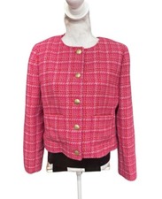NWT J.Crew Tweed Lady Jacket Pink Style BU288 Womens Size 10