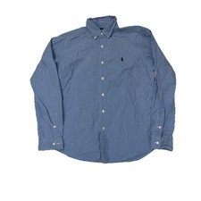 Ralph Lauren Custom Fit Men's L Blue Long Sleeve Button Up
