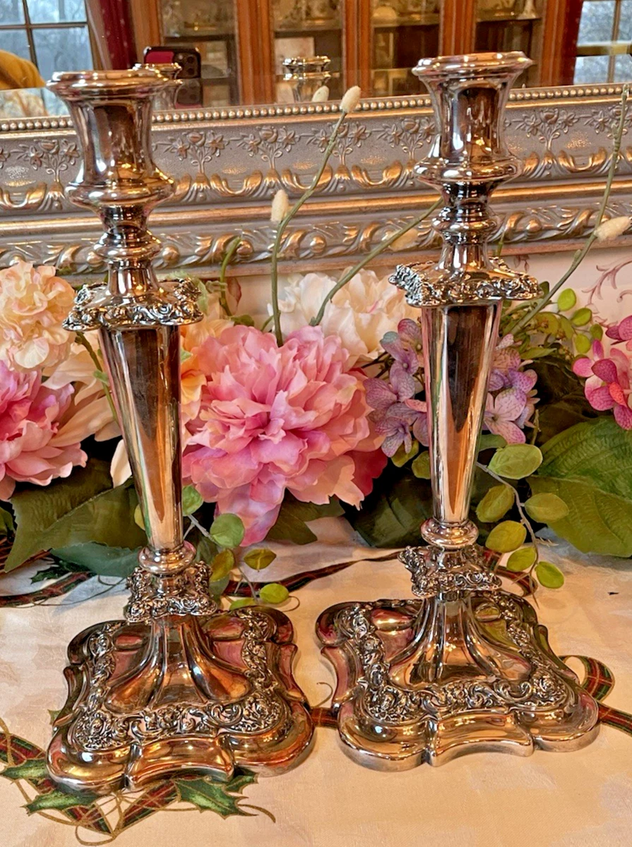 Barker Ellis Antique US Silver-Plated Candlesticks & Candelabras