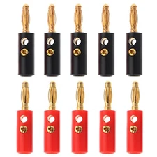10 Pack Banana Plugs Replacement Screw On Type Banana Speaker Plug Connectors...