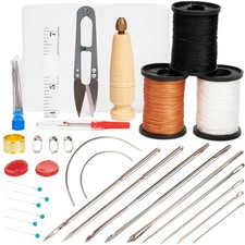 Heavy Duty Upholstery Sewing Kit with Needles, Thread Awl for Repairs