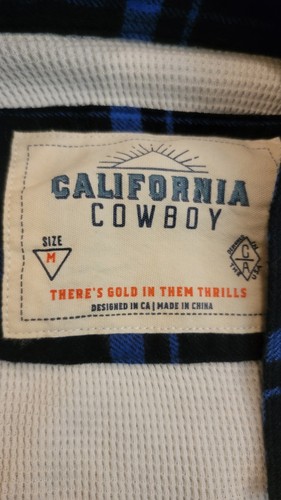 California Cowboy High Sierra Flanell Hemd Herren M blau kariert Thermo gefüttert - Bild 2 von 4