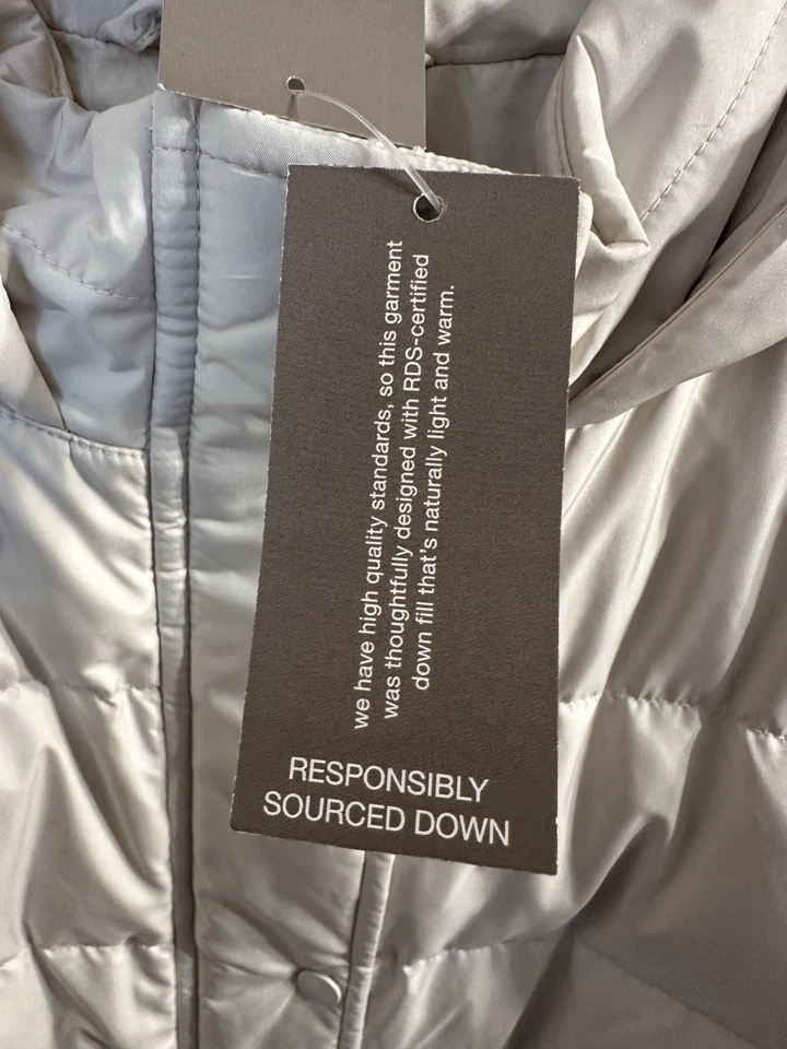 J. Jill Women’s 4X Puffer Parka Vest Goose Down Quilted Coat Snap Zip Hooded NEW - Image 4 of 4