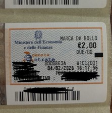 marca da bollo 2 euro     Nuova 04 Febbraio 2026