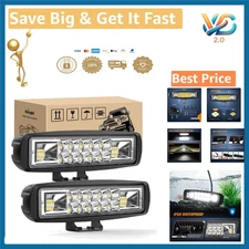 Rugged LED Pods 2-Pack 60W Flood Spot Beam Combo Lights for Off-Road Vehicles