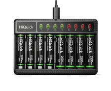HiQuick 8 Bay Charger for AA/AAA Battery With 16x Rechargeable AA Batteries 1.63 per gallon