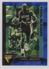 2020-21 Panini Flux Blue Cracked Ice Prizm Clyde Drexler #187 HOF 6l7