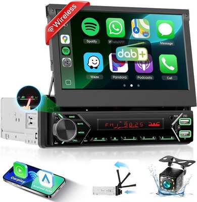 1 Din Autoradio Dab Plus 7 Zoll Touchscreen Bluetooth Carplay Android Auto
