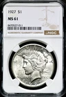 1927 Peace Silver One $1 Dollar - NGC MS 61   CC726