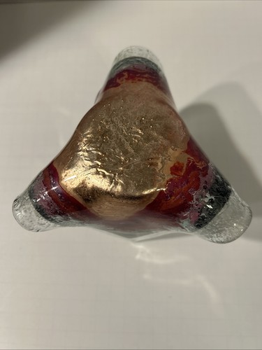 Pañuelo plegable de cobre con candelabro de vidrio fundido Jones Glassworks hecho por artista - Imagen 4 de 5