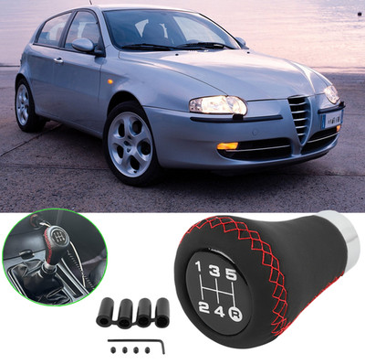 5 Gang Schalthebel Stick Auto Schaltknauf mit 4 Adaptern Für ALFA ROMEO 147 156