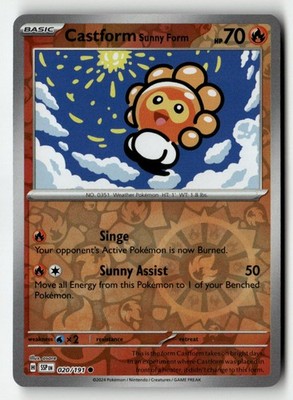 Castform Sunny Form 020/191 Common Surging Sparks Pokemon Reverse Holo Near Mint