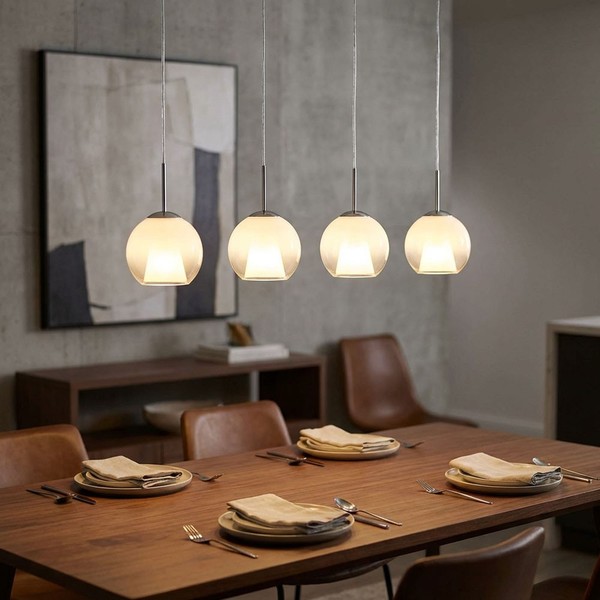 Pendelleuchte HäNgelampe Wohnzimmerleuchte Glas Chrom KüChenlampe Led H 120 Cm-image