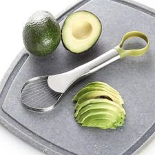 2-in-1 Stainless Steel Avocado Slicer Cutter Peeler Pitaya Kiwi Fruit Tool UK