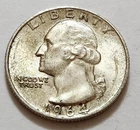 1964 Washington Quarter • NMM 90% Silver • Strong Detail    X99