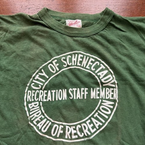 1950s City Of Schenectady NYC Green Flock Print Tshirt