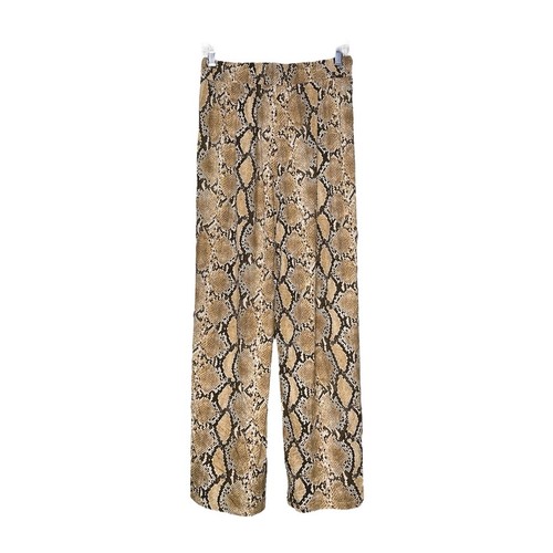 H&M Womens Brown Snake Animal Reptile Print Elastic Waist Pants Size Small New - Picture 2 of 7