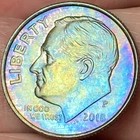 2018-P Roosevelt Dime Beautiful Lustrous Gold/Rainbow Toned Coin   #9