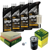 Mann Inspektionspaket 4L Mannol Longlife 504/507 5W-30 FüR Audi 100 1.8
