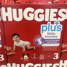Huggies Plus Little Movers Size 3 (16-28 lbs) 204 Count- New & Sealed 0.29 per diaper