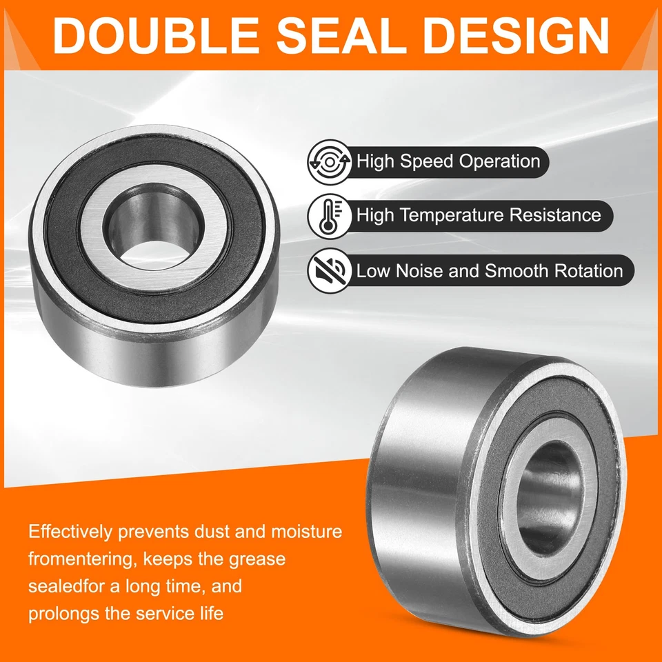 2Pcs 3307-2RS/5307-2RS 35x80x34.9mm Sealed Angular Contact Ball Bearing - Image 3 of 4