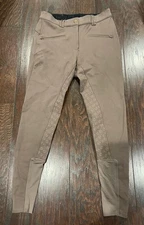 Halter Ego Perfection Womens Full Seat Riding Breeches Pants Size 30 Taupe