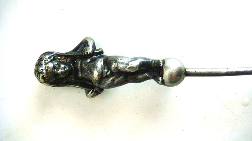 Antique Shoe corset Lace Puller Button Hook FIGURAL  boy figural