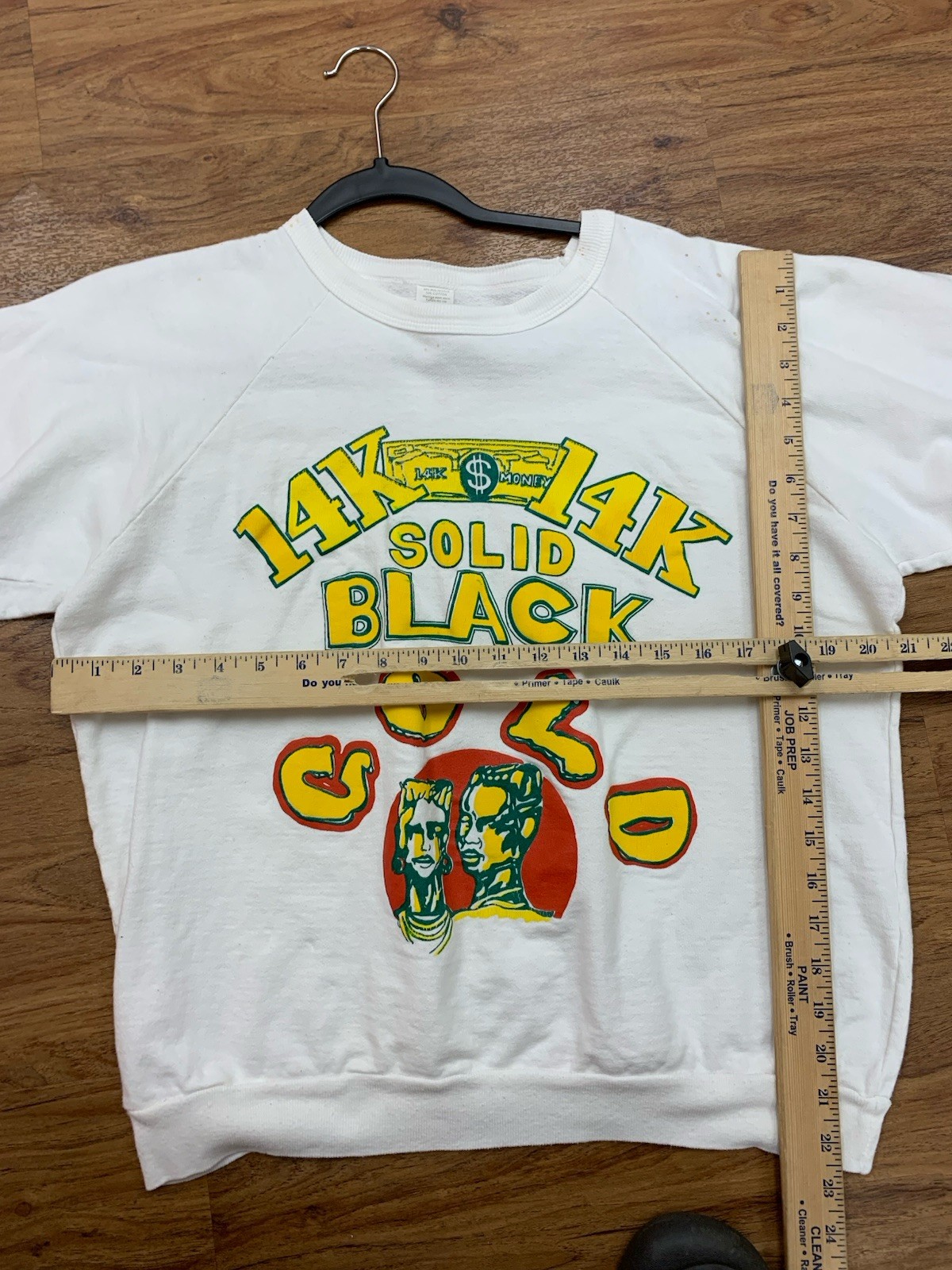 VTG 14K Black Solid Gold BLM Rap Crewneck Sweatshirt L image 8